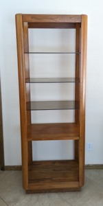 Vintage Smoked Glass Shelves Bookcase