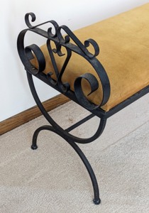 Ornate Vintage Upholstered Bench