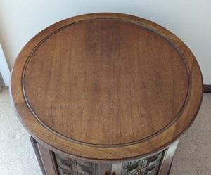 Vintage Round Wood Accent Table