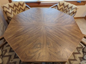 Vintage Octagon Shape Game Table and Chairs by Drexel