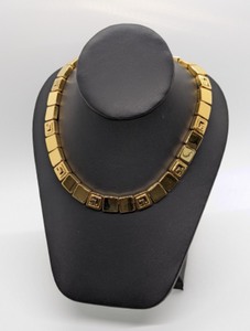 St. John Gold Tone Monogram Necklace