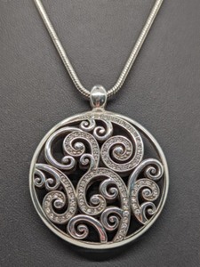 New Brighton Round Pendant with Crystals Necklace