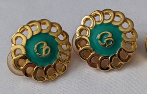 Two Pairs of St. John Gold Tone and Enamel Earrings