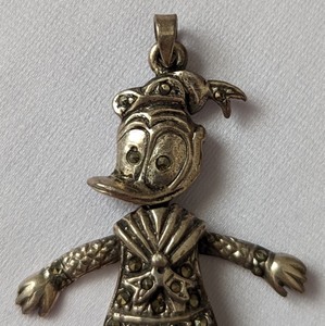 Sterling Silver and Stone Donald Duck Pendant