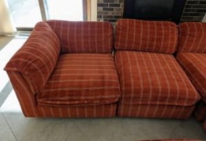 Vintage Orange Drexel Sectional with Ottoman