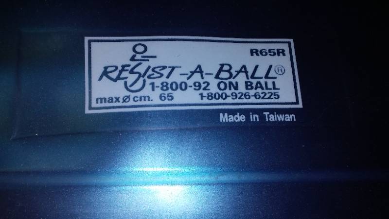 lot 838 image: Resist-a-Ball R65R Exercise, inflates to full.