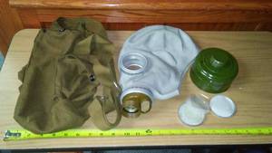 lot 133 image: Military gas mask and storage
