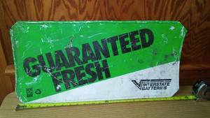 lot 136 image: Interstate batteries vintage metal sign
