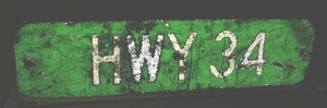 lot 141 image: Highway 34 metal road sign.