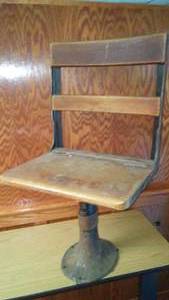 lot 188 image: Antique Floor Mount Wood Chair.