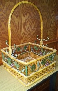 lot 202 image: Wicker And Metal Basket Fabulous.