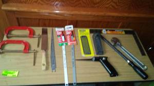 lot 221 image: Hand tools, C clamps, woodworking and more.