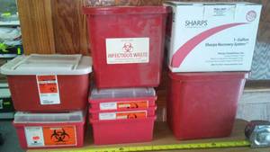lot 282 image: Sharps containers- new.