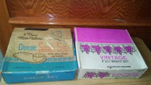 lot 305 image: Two sets of vintage snack sets - new old stock.