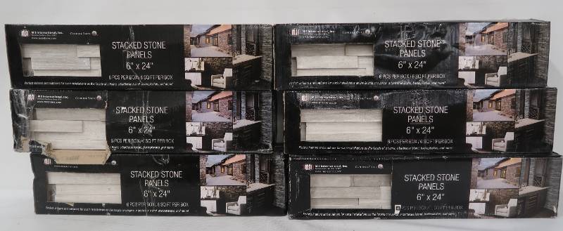 lot 14 image: MSI Grey Marble Panel 6 in x 24 in (6 sq. ft. per box) 6 boxes 36 sq. ft