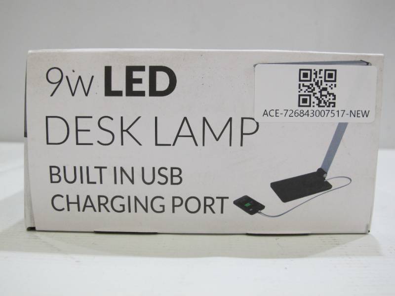lot 546 image: Newhouse NHSX-BK 16 in. Adjustable Semi-Gloss 9 watt Desk USB Lamp