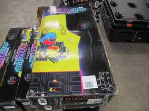 lot 508 image: New in Distressed Box - Arcade1Up - Pac-Man Legacy 12-in-1 Arcade w Riser - Unassembled