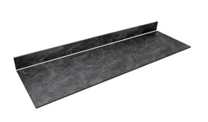 lot 512 image: THINSCAPE 8 ft. L x 25 in. D x 0.5 in. T Black Engineered Composite Countertop in Black Amani