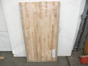 lot 519 image: Unfinished Butcher Block Counter Top - 1.5 Thick - 25 Wide x 49.5 Long - Cracked