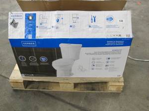 lot 548 image: Gerber Wrightwood Dual Flush Elongated Complete Toilet Kit - Broken Base Mount