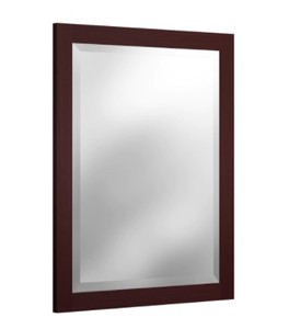 lot 560 image: Alaterre Furniture 24 in. W x 30 in. H Framed Rectangular Beveled Edge Bathroom Vanity Mirror in Espresso