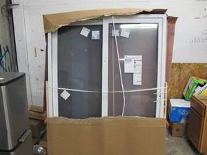 lot 585 image: NEW - Anderson 100 SERIES GLIDING PATIO DOOR - Composite Frame - Tempered Glazing