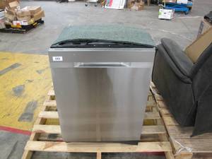 lot 593 image: Untested Return Samsung 24 in. Top Control Tall Tub Dishwasher in Fingerprint Resistant Stainless Steel with AutoRelease, 3rd Rack, 48 dBA