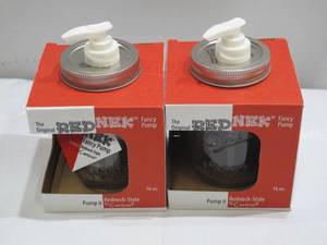 lot 926 image: 2 Pack of Carson 22228 Redneck Mason Jar Condiment Dispenser, 16 oz - Ball Jars