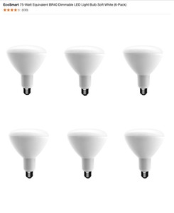 EcoSmart 75-Watt Equivalent BR40 Dimmable LED Light Bulb Soft White & Daylight (6-Pack)s. See Pictures