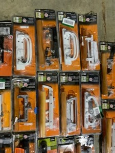 Assorted Prime Line Patio Door Handles and Latches. Various Conditions. See Pictures