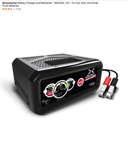 Schumacher Battery Charger and Maintainer - 80A20A, 12V - For Car, SUV, and Small Truck Batteries. See Pictures