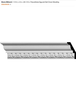 Ekena Millwork 1-12 in. x 3 in. x 94-12 in. Polyurethane Egg and Dart Crown Moulding. See Pictures
