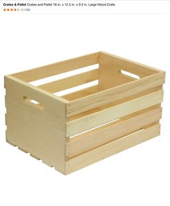 HomZ 17 Gal. Round Black Bins, Sterlite 3-Pack of 6 Qt. Bins & Large Wood Crate. See Pictures