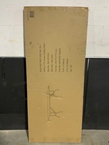Unbranded 72 in. Granite White Plastic Tabletop Metal Frame Folding Table. See Pictures