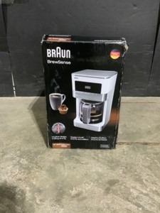 Braun BrewSense 12-Cup Programmable White and Stainless Steel Drip Coffee Maker with Temperature Control. See Pictures
