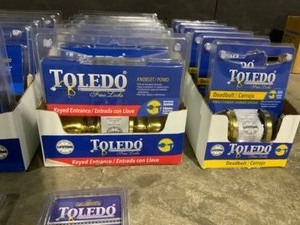 TOLEDO Patio Door Security Sets, Deadbolts, Bed & Bath & Keyed Entry Door Knob Sets. See Pictures