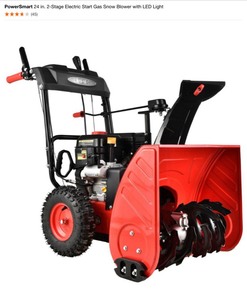 PowerSmart 24 in. 2-Stage Electric Start Gas Snow Blower with LED Light. See Pictures