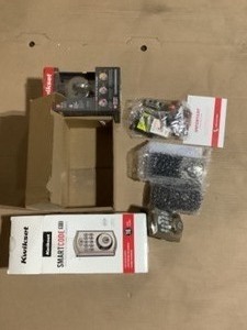 SmartCode 913 Satin Nickel Single Cylinder Electronic Deadbolt Featuring SmartKey Security & Kwikset Deadbolt Set. See Pictures