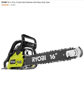 RYOBI 16 in. 37cc 2-Cycle Gas Chainsaw with Heavy Duty Case. See Pictures