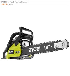 RYOBI 14 in. 37cc 2-Cycle Gas Chainsaw. See Pictures