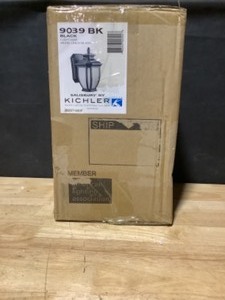 KICHLER Salisbury 1-Light Black Outdoor Wall Mount Sconce with Clear Seeded Glass. See Pictures