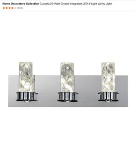Home Decorators Collection Cusseta 23-Watt Crystal Integrated LED 3-Light Vanity Light & 180-Watt Equivalent Brushed Nickel Integrated LED Vanity Light. See Pictures