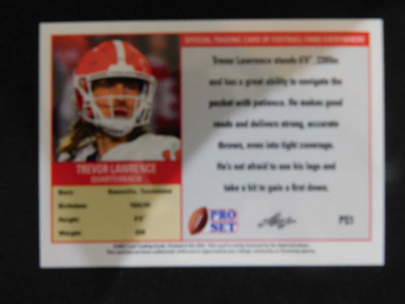 lot 149 image: 2021 Leaf 1989 Pro Set Trevor Lawrence Rookie Card #PS1