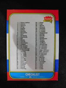 lot 17 image: 1986 Fleer Checklist #132 Tough Card Excellent Condition