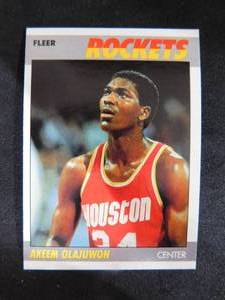 lot 19 image: 1987 Fleer Hakeem Olajuwon #80 HOFer Near Mint Condition