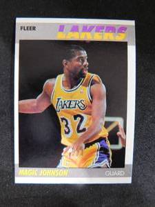 lot 22 image: 1987 Fleer Magic Johnson #56 HOFer Near Mint Condition