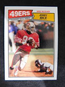 lot 28 image: 1987 Topps Jerry Rice #115 2nd Year Card HOFer Near Mint Condition