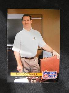 lot 30 image: 1992 Pro Set Bill Cowher #306 Rookie Card Near Mint Condition