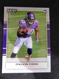 lot 33 image: 2017 Panini Playoff Dalvin Cook #210 Rookie Card Near Mint Condition