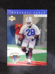 lot 34 image: 1994 Upper Deck Marshall Faulk #7 Rookie Card Near Mint Condition